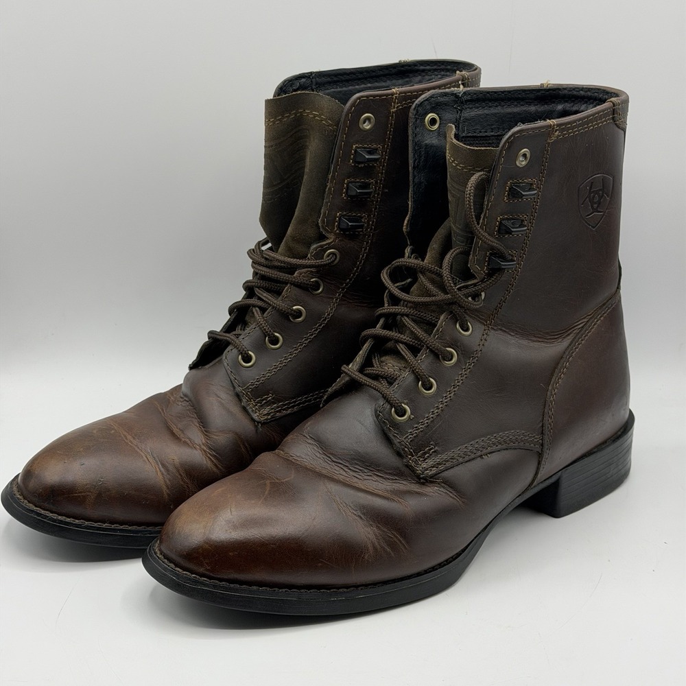 Ariat Heritage Lacer Lace Up Cowboy Western Boots Mens 9D Brown Leather